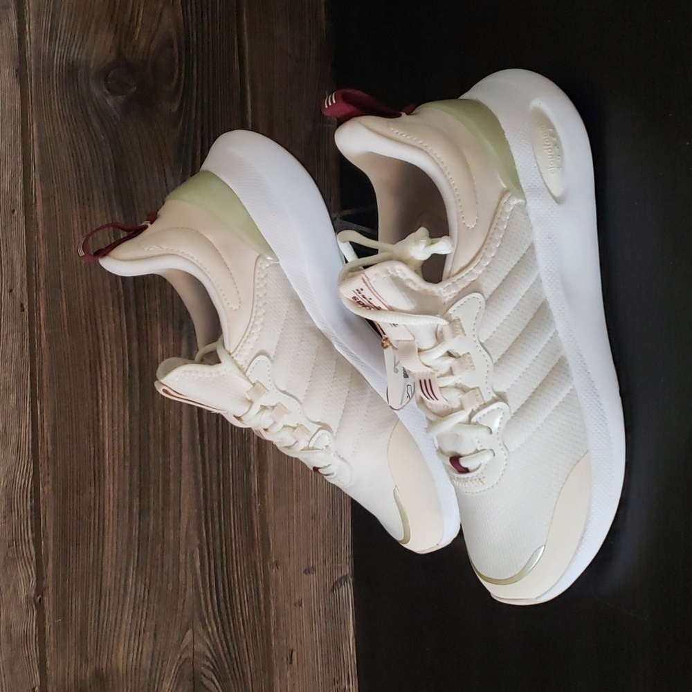 NIB Adidas Puremotion Super Sneakers Womens 8.5 Off White‎ Mauve Running Shoes
